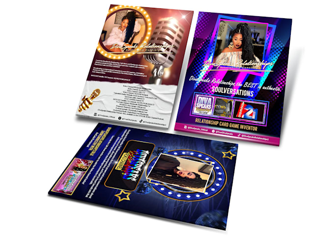 design speaker, artist, musician, celebrities one sheet and podcast flyer