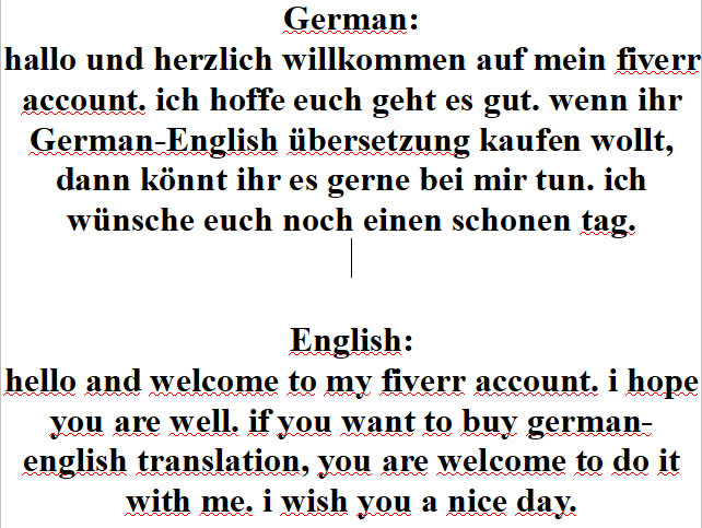 provide excellent english german translation