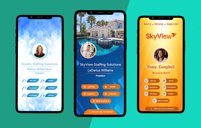 create printable and clickable digital business card