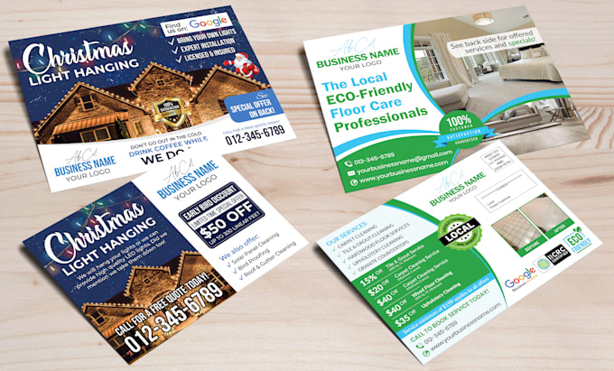 design eddm postcard, flyer, for pressure washing, lawn care, medical, cleaning