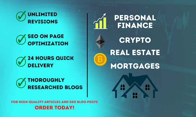write SEO blog posts or articles on personal finance, crypto and real estate