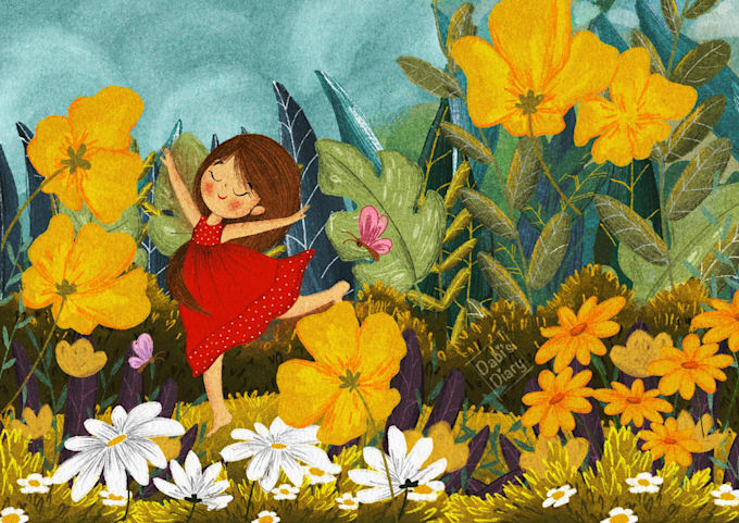 draw unique children book illustrations for you