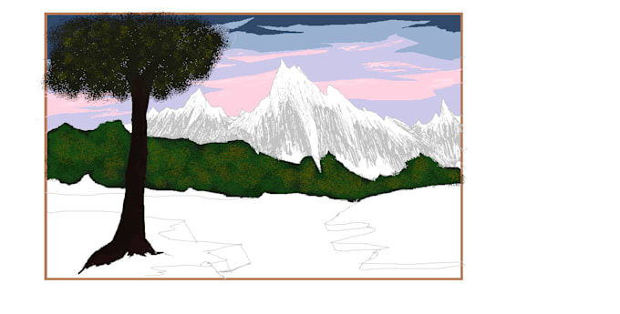 paint a squiggly yet amazing custom landscape scenery art