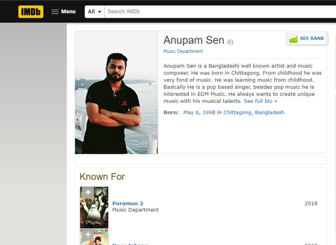 create or update an imdb page for your work