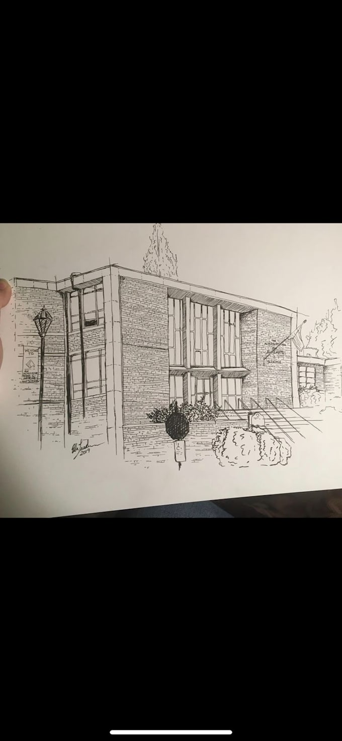 Custom building ink drawings by Elauderd | Fiverr