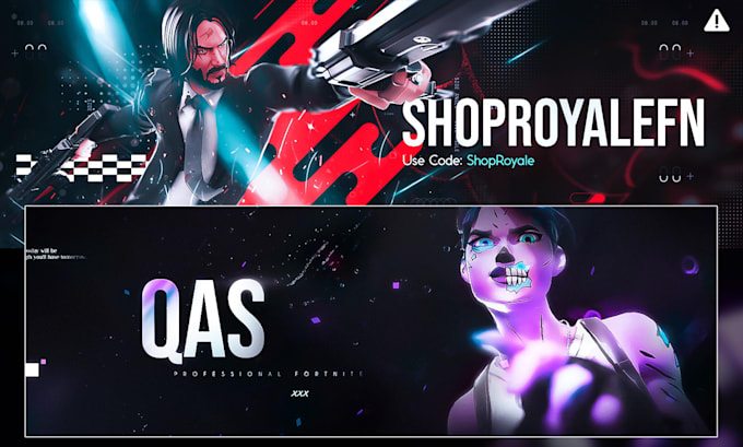 design a fortnite or gaming youtube, twitter, twitch banner header
