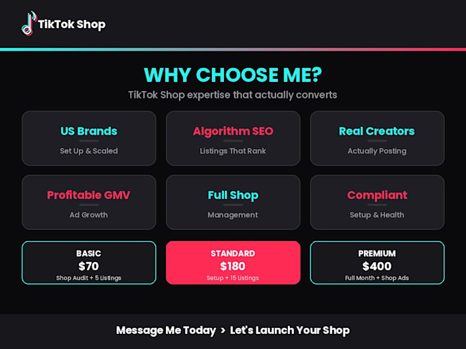 be your tiktok shop USA expert for store setup, listings and shop ads