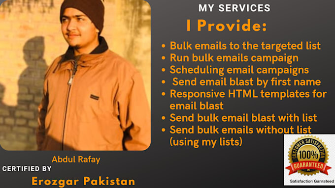 send bulk email blast, email campaign to targeted list