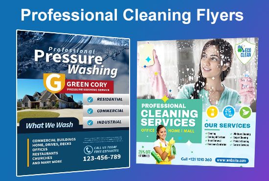 design professional cleaning service flyer, brochure in 6 hours