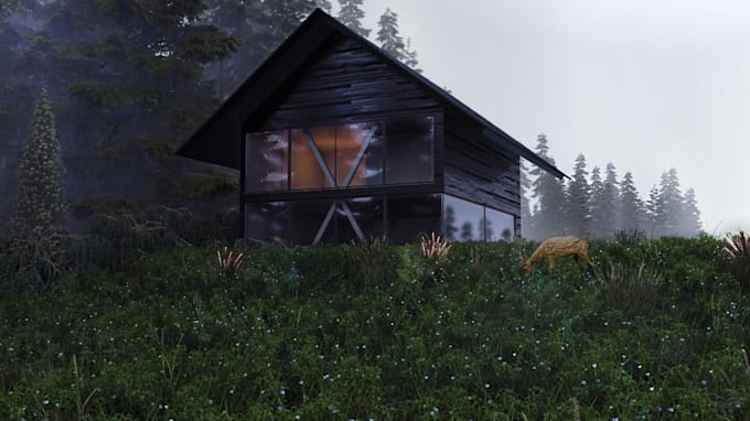design beautiful exterior, interior with realistic renders