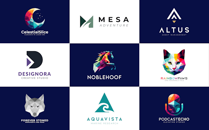 design a modern geometric logo and brand identity