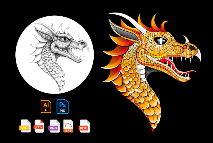 convert hand drawing into digital vector art