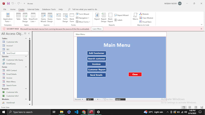 design, develop and maintain any microsoft access database