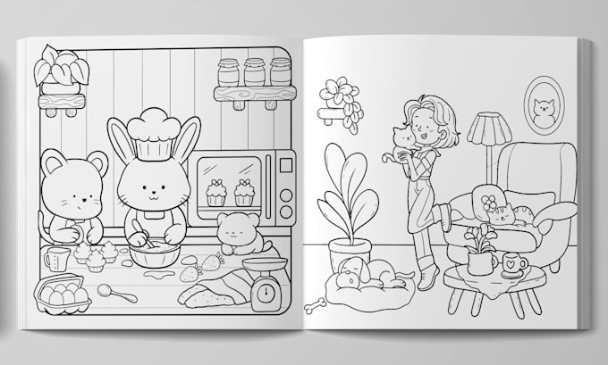 draw cute cozy custom children coloring book pages