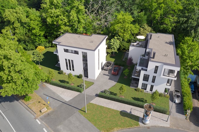 render drone aerial 3d photo montage