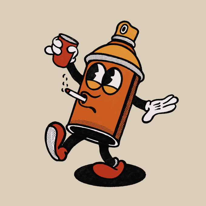 draw you cartoon vintage logo for tshirt