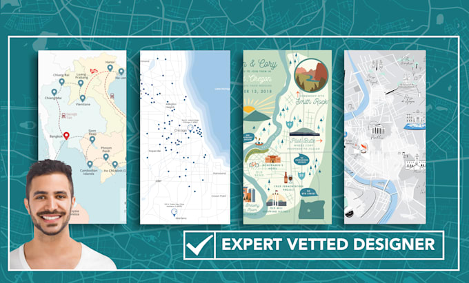 do flat business vector maps of any location
