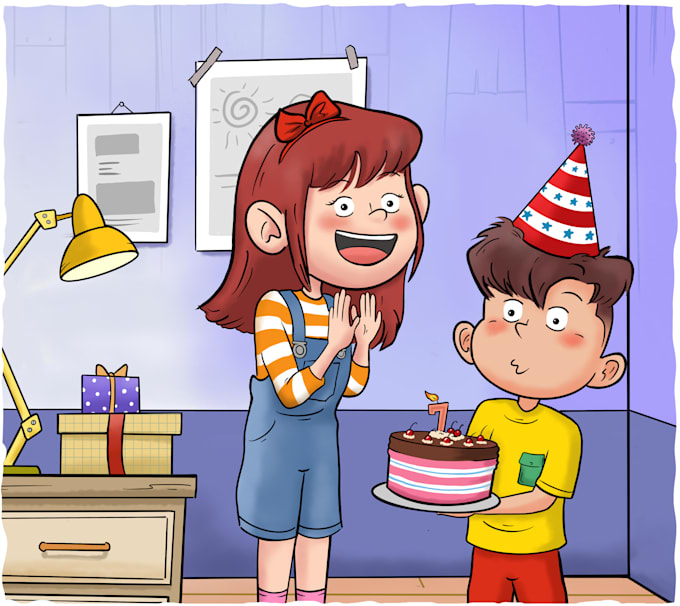 cute expressive children illustration