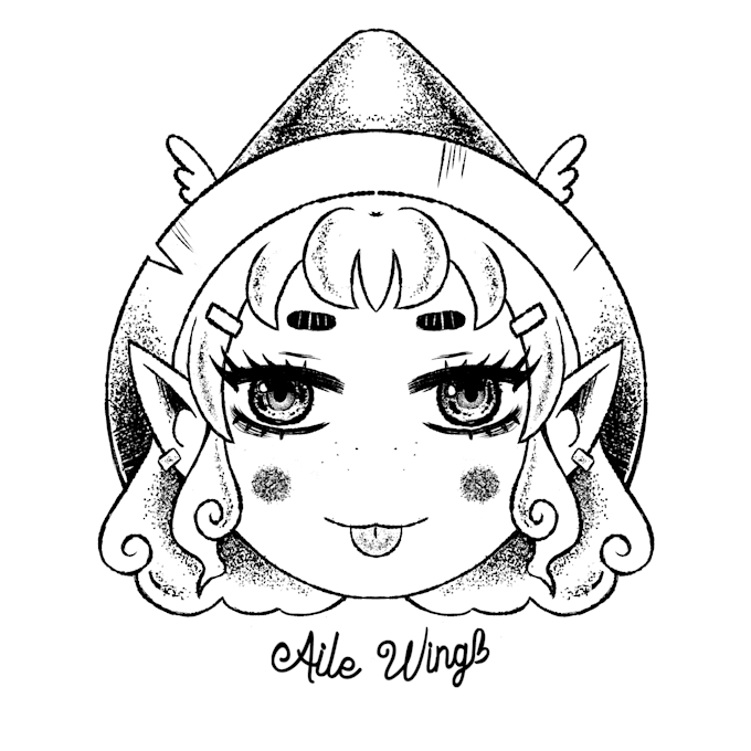 create a black and white, dark, cartoon logo