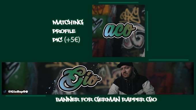 create a graffiti style banner or header for  your youtube twitter facebook acc
