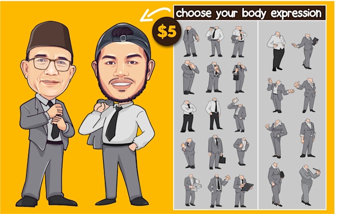 make vector cartoon caricature for you