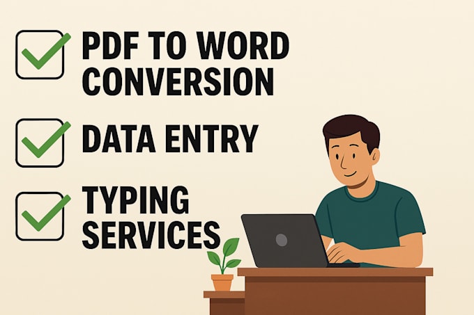 data entry, typing work in excel and word