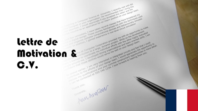 write a professional cover letter in english or french lettre de motivation