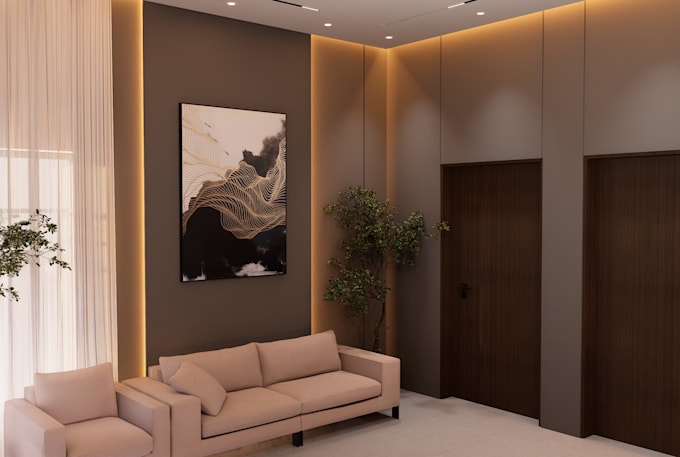 do realistic 3d rendering and modern interior designing