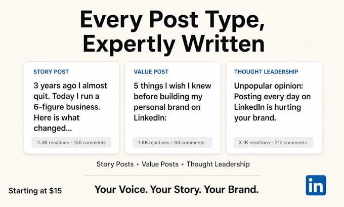 write engaging linkedin posts and content that builds your personal brand