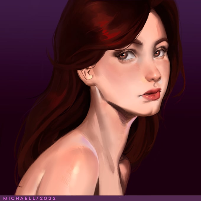 make a semi realistic style portrait