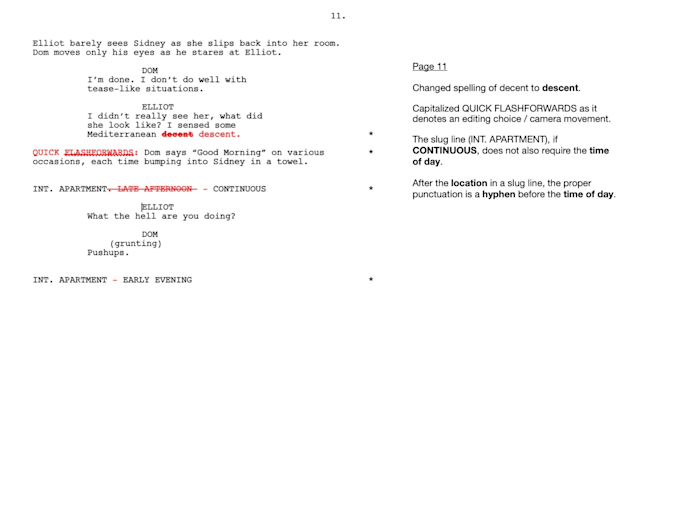 edit, format and proofread your TV or film screenplay