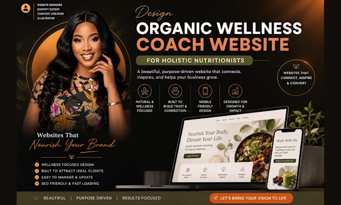 design organic wellness coach website for holistic nutritionists