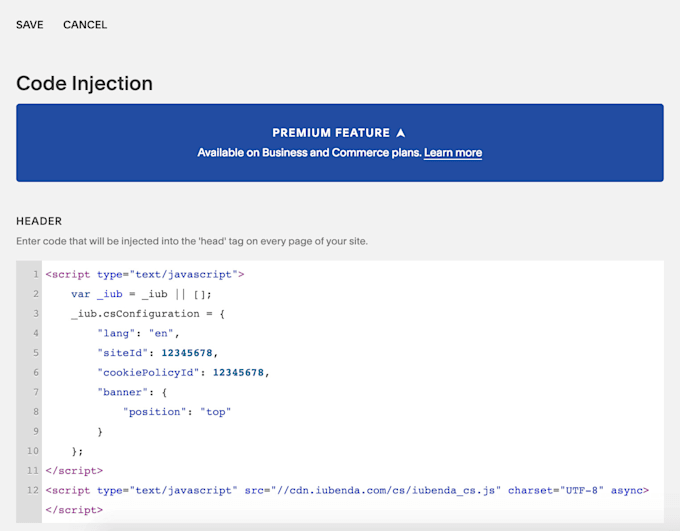 edit your square space website using custom code