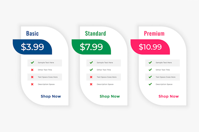 design a pricing table