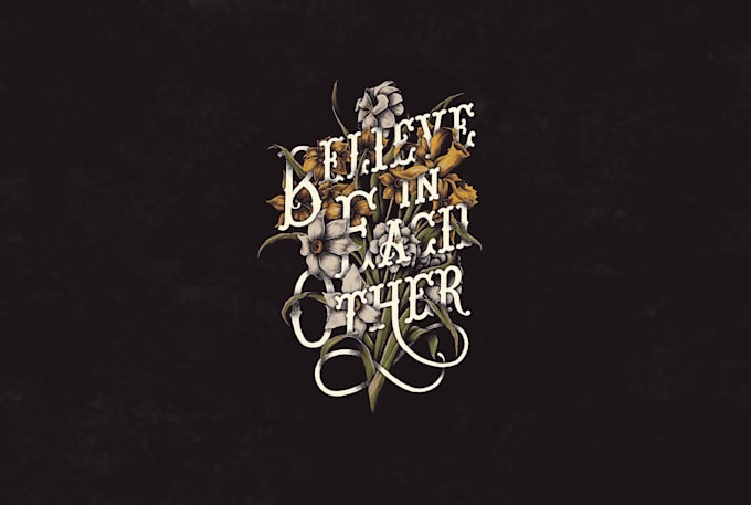 create a custom floral typography tshirt design