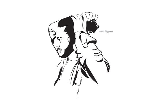 drow black and white munumalist face silhouetter logo