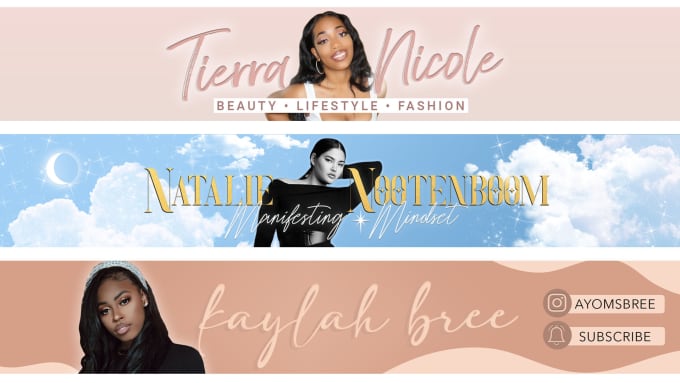 Create an aesthetic youtube banner by Visualsbypaola | Fiverr