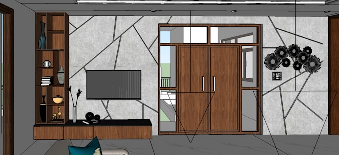make 3d model on sketchup with materials and texture