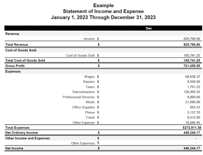build a US CPA profit loss, financial statement, CPA letter