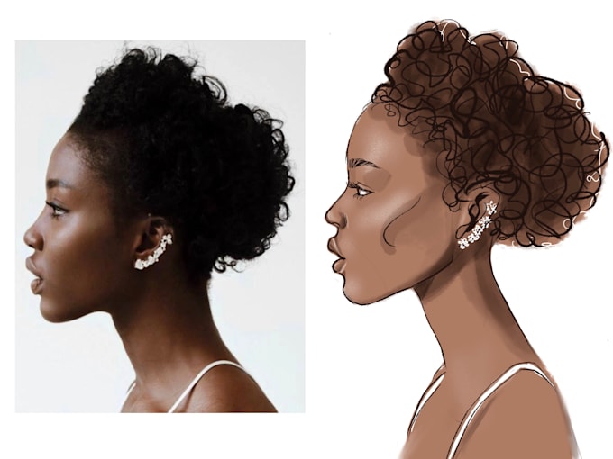 fashion portrait, art portrait, illustration