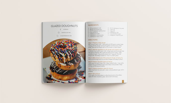 design and layout cookbook or recipe book