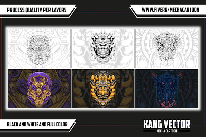 design unique mecha cartoon, character, mascot logo