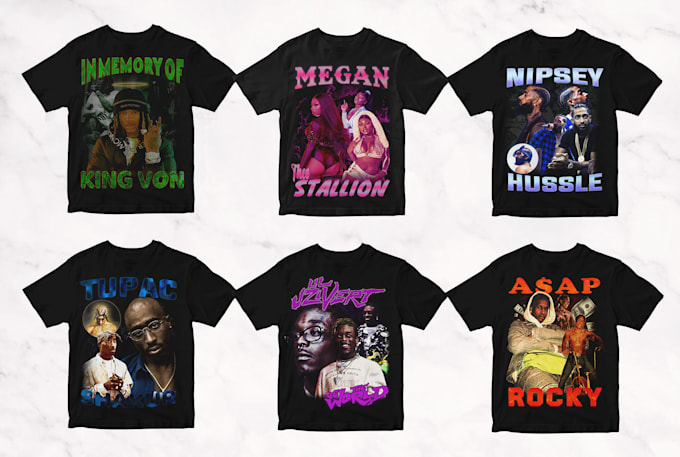 design a vintage 90s bootleg rap for your tee