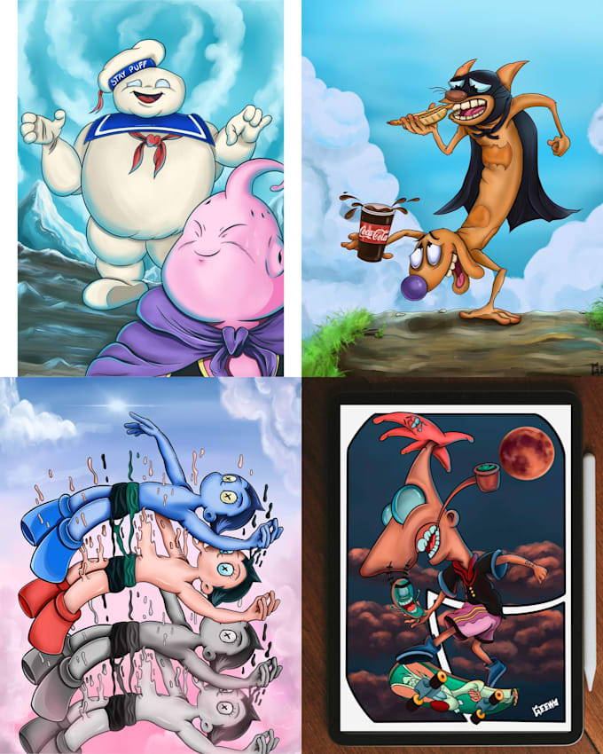 draw a cartoon character semi realistic