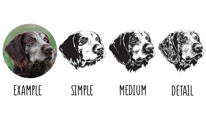 create vector illustration line art for pet dog cat portrait image in 24 hours 2014