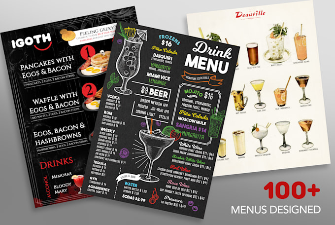 design a high end restaurant menu design for your brand US seller