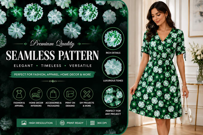 create seamless pattern design for textile and apparel brands