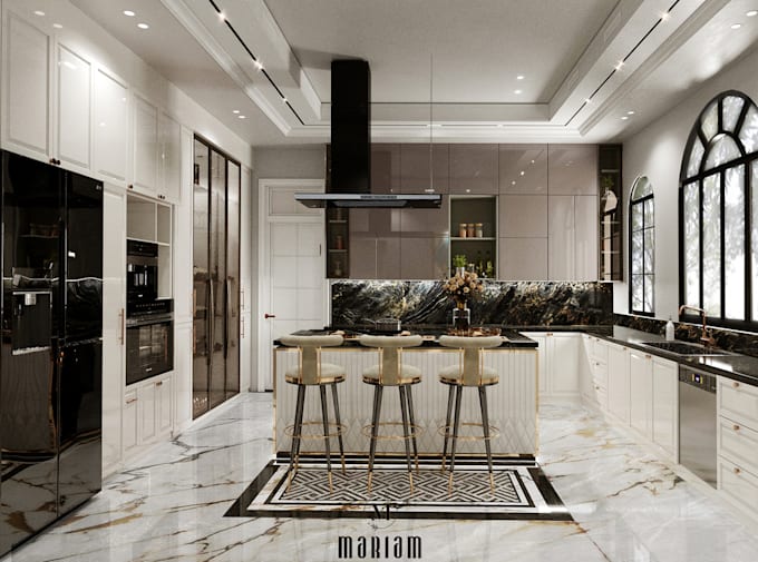 do realistic 3d interior kitchen design