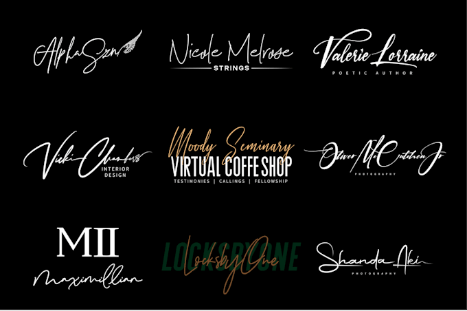 design cursive signature logo
