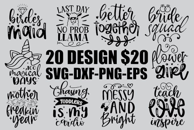 do unique svg cut file design bundle for etsy and others